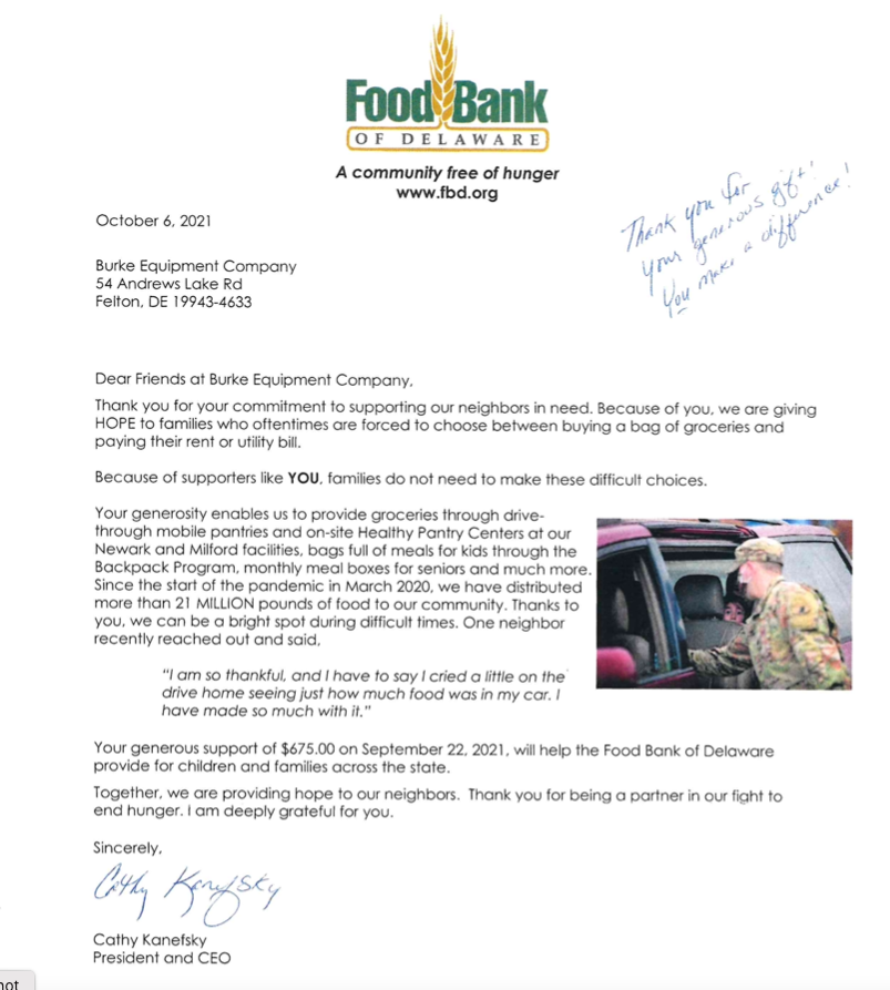 September Food Bank of Delaware